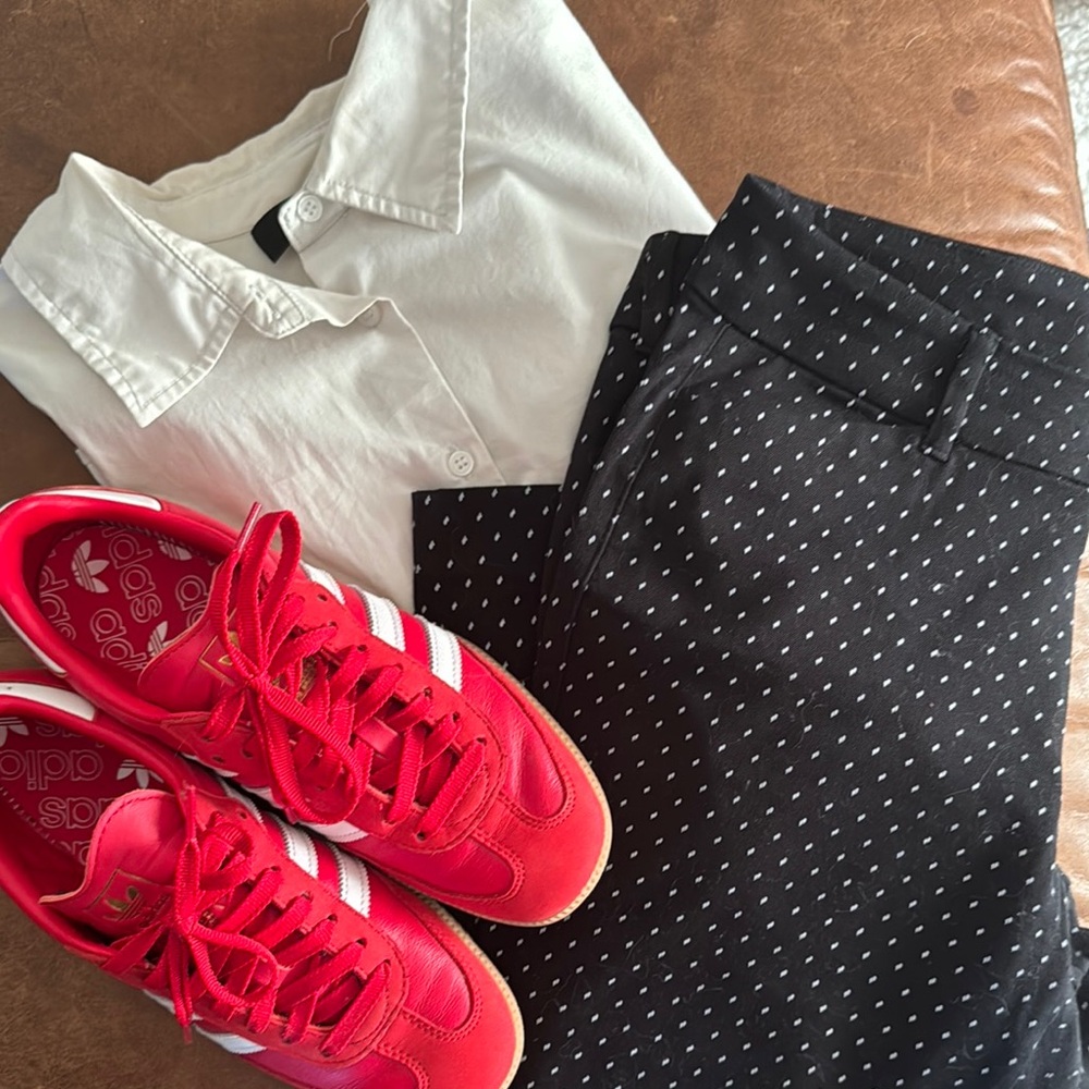 Black Polka Dot Workwear Pants